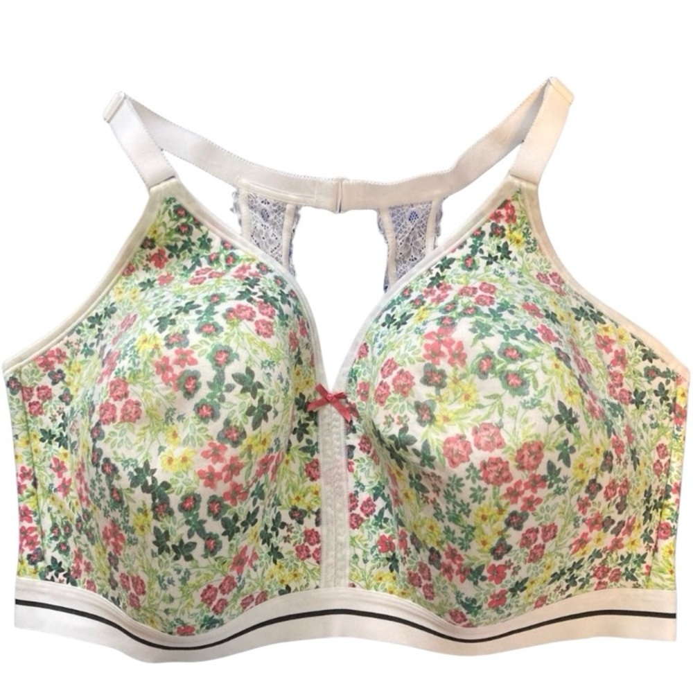 NEW Cacique Cotton Lightly Lined No Wire Garden Flowers Bra 42H